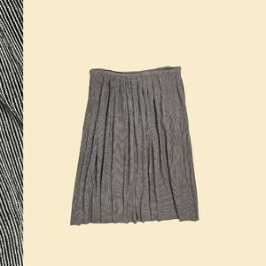 Vintage 70s pinstripe maxi skirt, black/beige 40" waist skirt Signet Sportswear